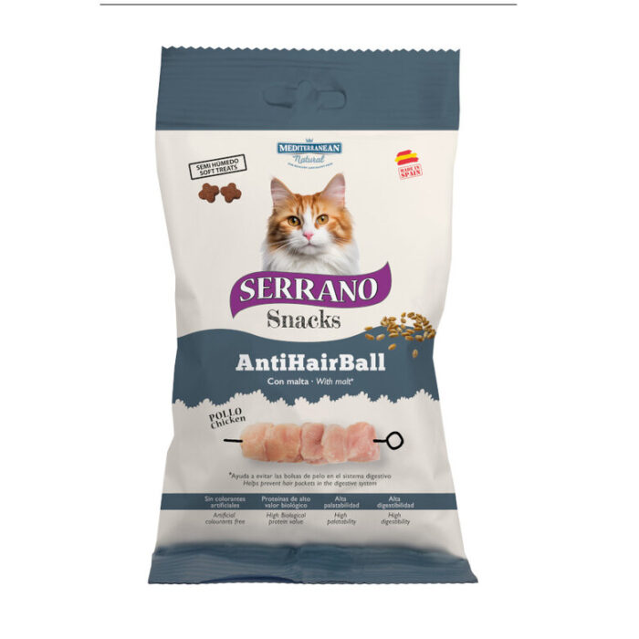 Serrano_Bocaditos_AntiHairball_Pollo_gatos_SRR68010-12_M Serrano AntiHairBall con Malta 50gr