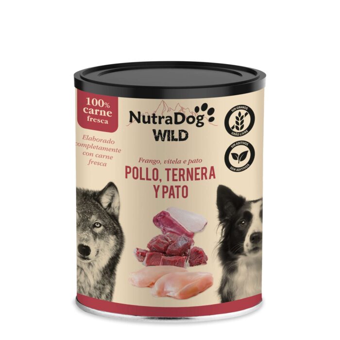 lata pollo,terneraypato Lata NutraDog Wild 100% Carne Fresca 400gr