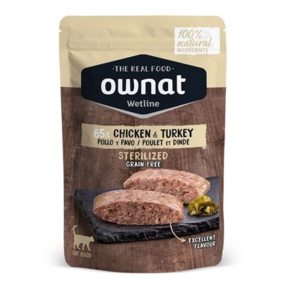 comida_humeda_gatos_ownat_wetline_esterilizado_pollo_pavo_OWN057005 Ownat Wetline Grain Free Pollo y Pavo Gato Esterilizado 85gr