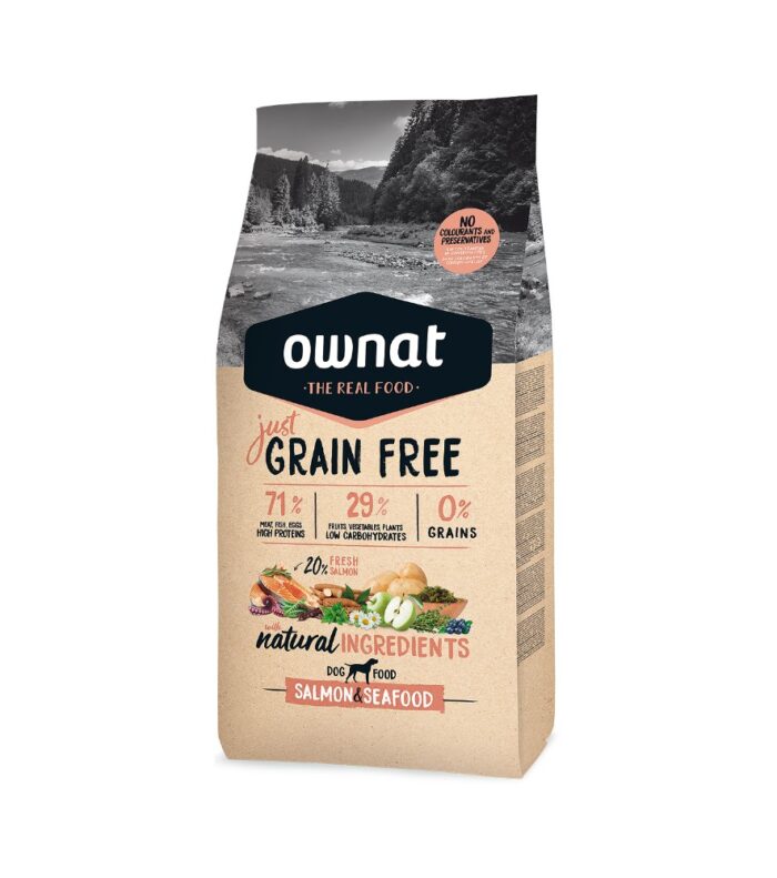 ow-just-grain-free-salmon-seafood-saco-front_l Ownat Just Grain Free Salmón
