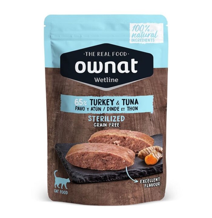 ownat-pavo-y-atun-sobrecitos-para-gatos-esterilizados Ownat Wetline Grain Free Pavo y Atún Gato Esterilizado 85gr