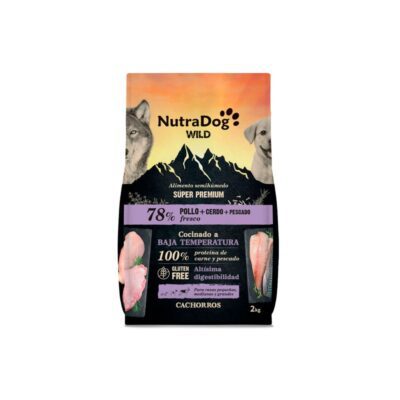 NutraDog Wild Cachorros 78% Pollo, Cerdo y Pescado