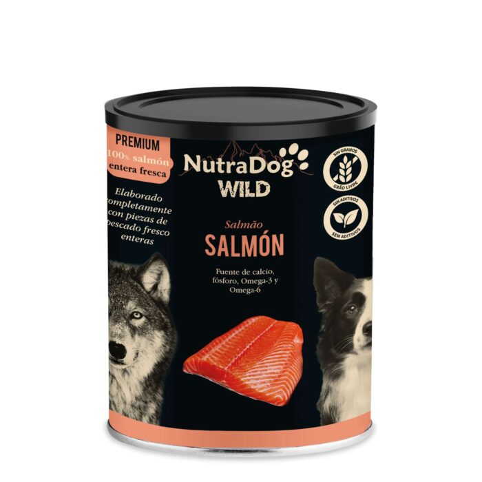 Lata NutraDog Wild 100% Salmón Fresco 400gr